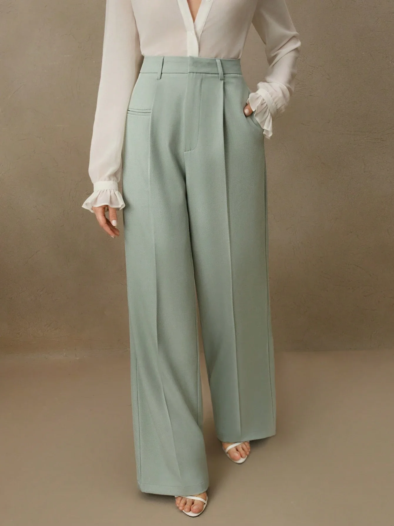 Elegant Straight Leg Wide Leg Pants For Office And Vacation