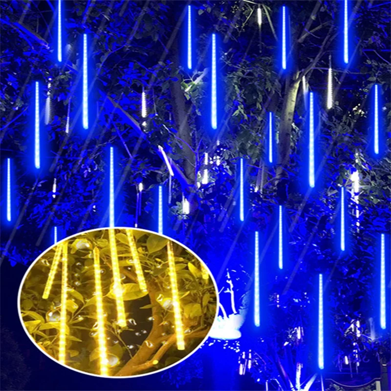 

1 Set LED Meteor Shower Rain Light for Outdoor 30cm/50cm Garland Fairy Garden Lights Wedding Holiday Lighting Christmas Decor