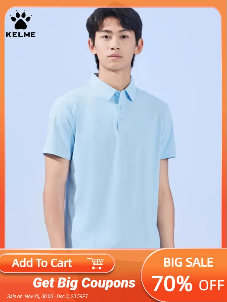 

Рубашка-поло Kelme для мужчин и женщин, летняя спортивная повседневная футболка из ледяного шелка с защитой от солнца и лацканами, футболка с коротким рукавом, топ для бега, 2024
