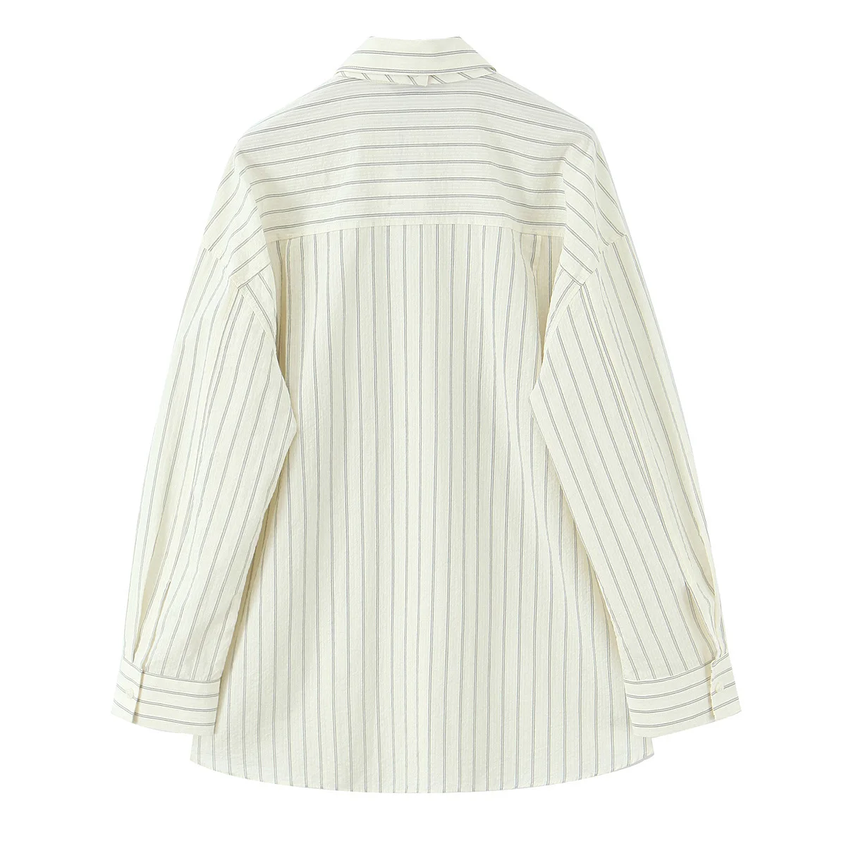 Nowa jesienna damska koszula o prostym, uniwersalnym stylu, z klapami, wiązana, zapinana na jeden guzik, z długim rękawem, o luźnym kroju.