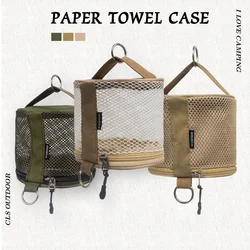 Outdoor Camping Paper Towel Drawer Home Mesh Tube Paper Towel Storage Bag Car Hanging Roll Paper Tube Bag Storage Box Outdoor