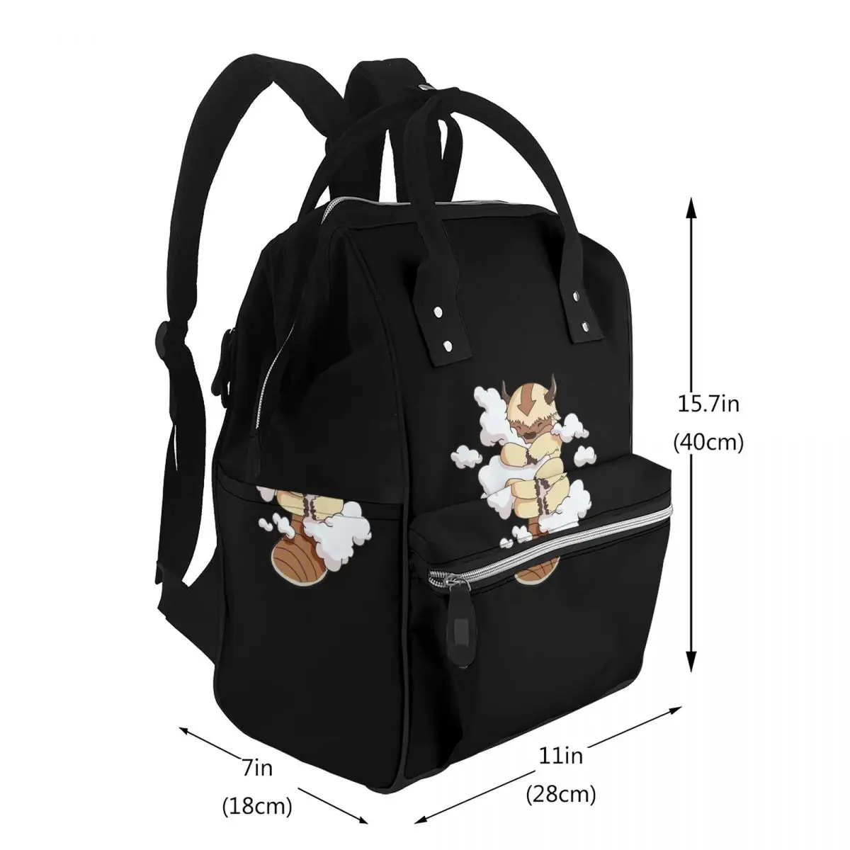 Appa Cuddling Clouds Avatar The Last Airbender Student Backpack School Bag Hiking Travel Daypack for Men Women Bookbag