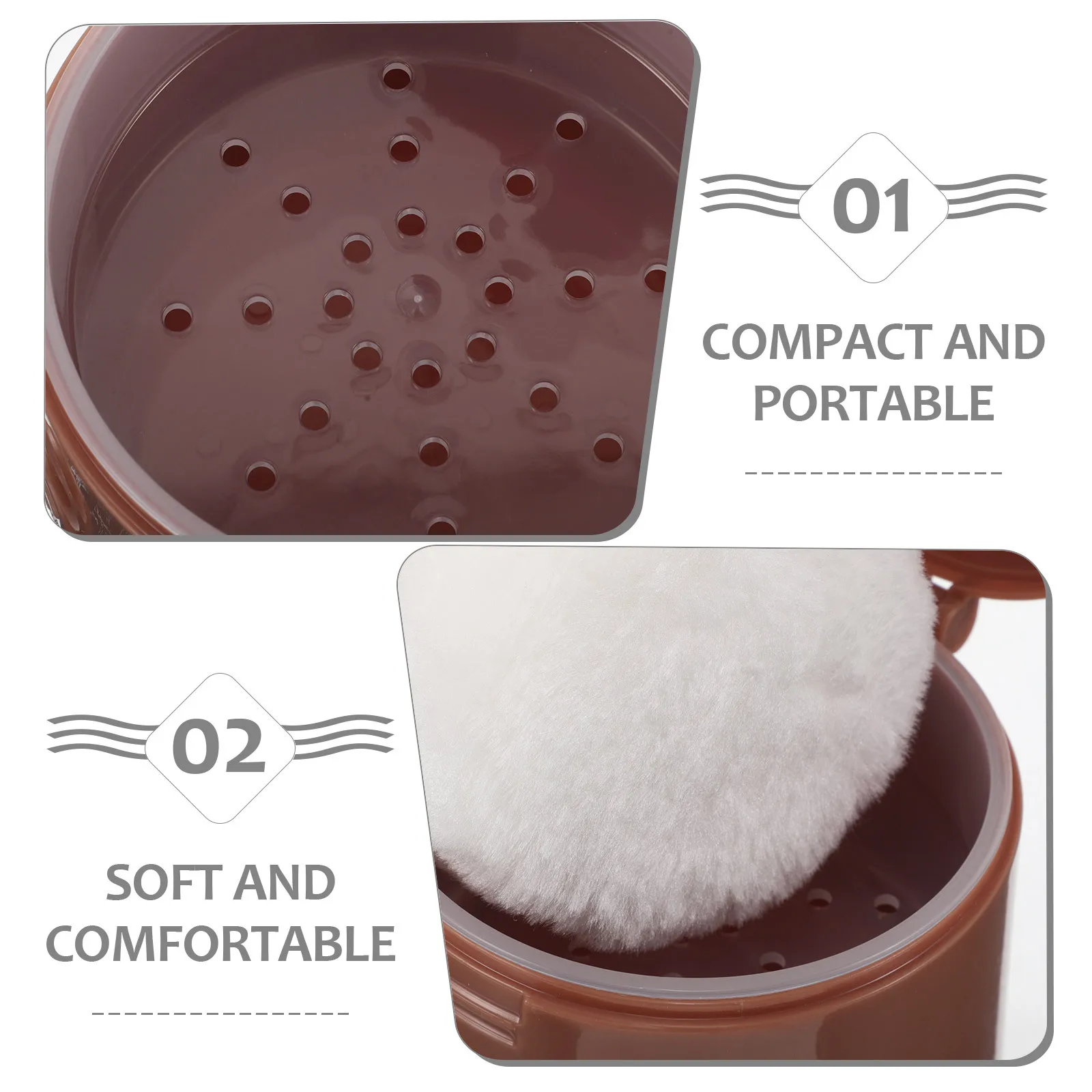 Body Powder Puff Set Stylish Powder Jar with Puff for Travel Home Use Even Application Portable Dusting Container for Women and