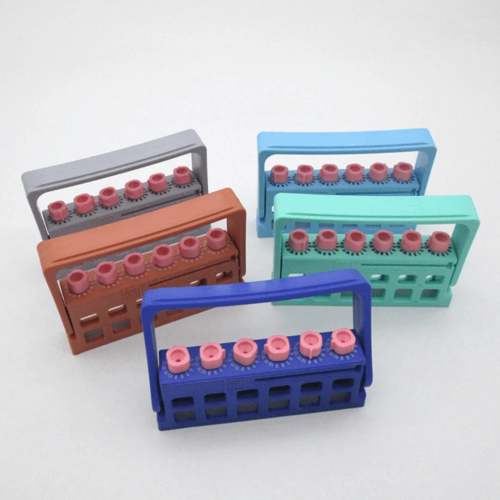 6 Holes Design Endo File Counter Rack High Temp Resistant Scale Measuring Mark Dental Instrument Box Counting Slot Structure