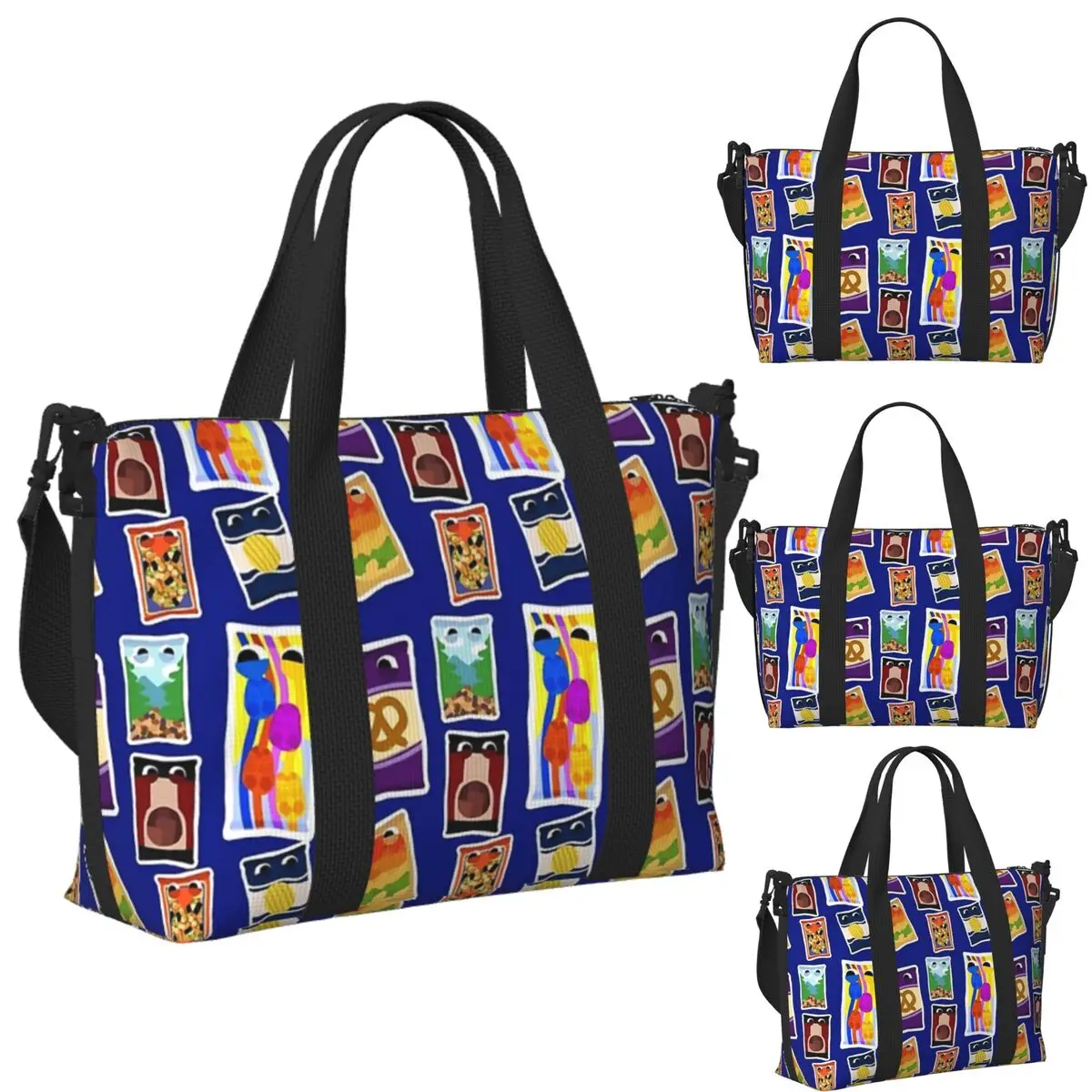 

Snakpod Bugsnax Pack Fan Art Kinda Bug Beach Travel Bag Large Capacity Tote Bags for Gym Yoga Women Shopping Duffle Shoulder Bag