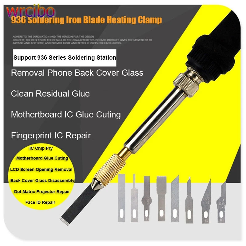 Wrcibo 936 Soldering Iron Heating Clamp Mainboard Glue Cuting/CPU Chip Removal/Dot Matrix Face IC Repair/Back Glass Clean Tools