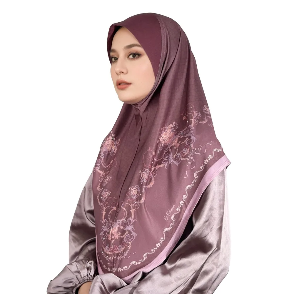 

High End Chiffon Floral Print Chiffon Hijabs Multicolor Ethnic Arab Lady Headscarf All-match Linen Turban Cap Prayer