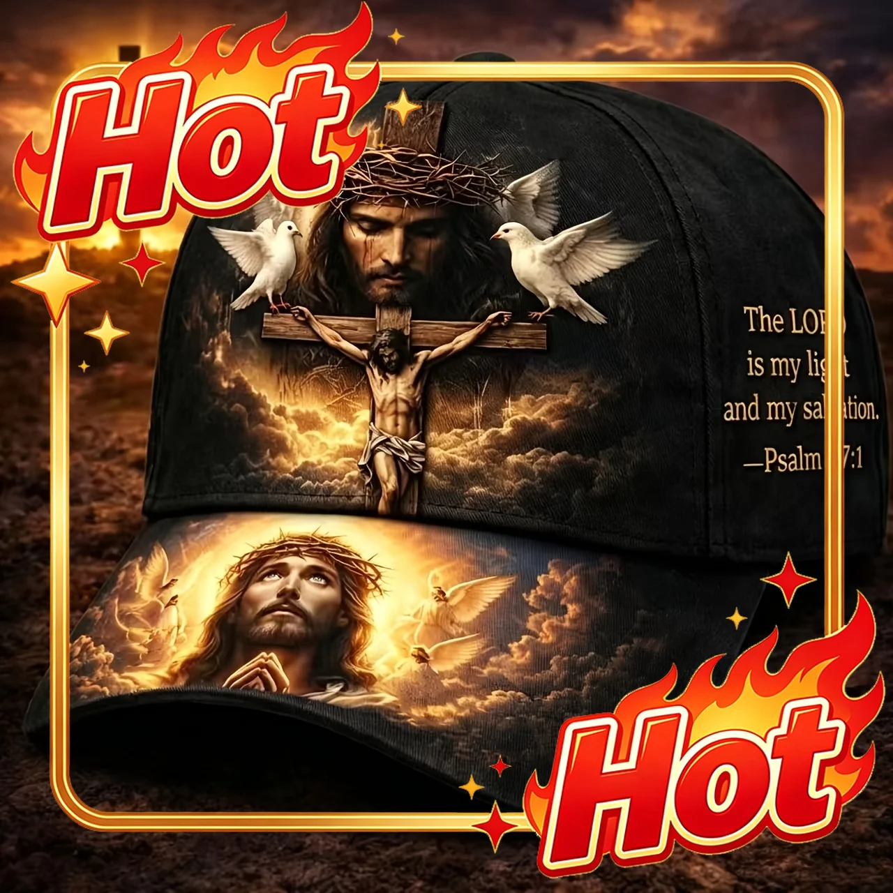 Custom Cap 'The Lord Is My Light And My Salvation' Adjustable Cap - A Christian Collectible Cap Inspired By Faith, Perfect For C
