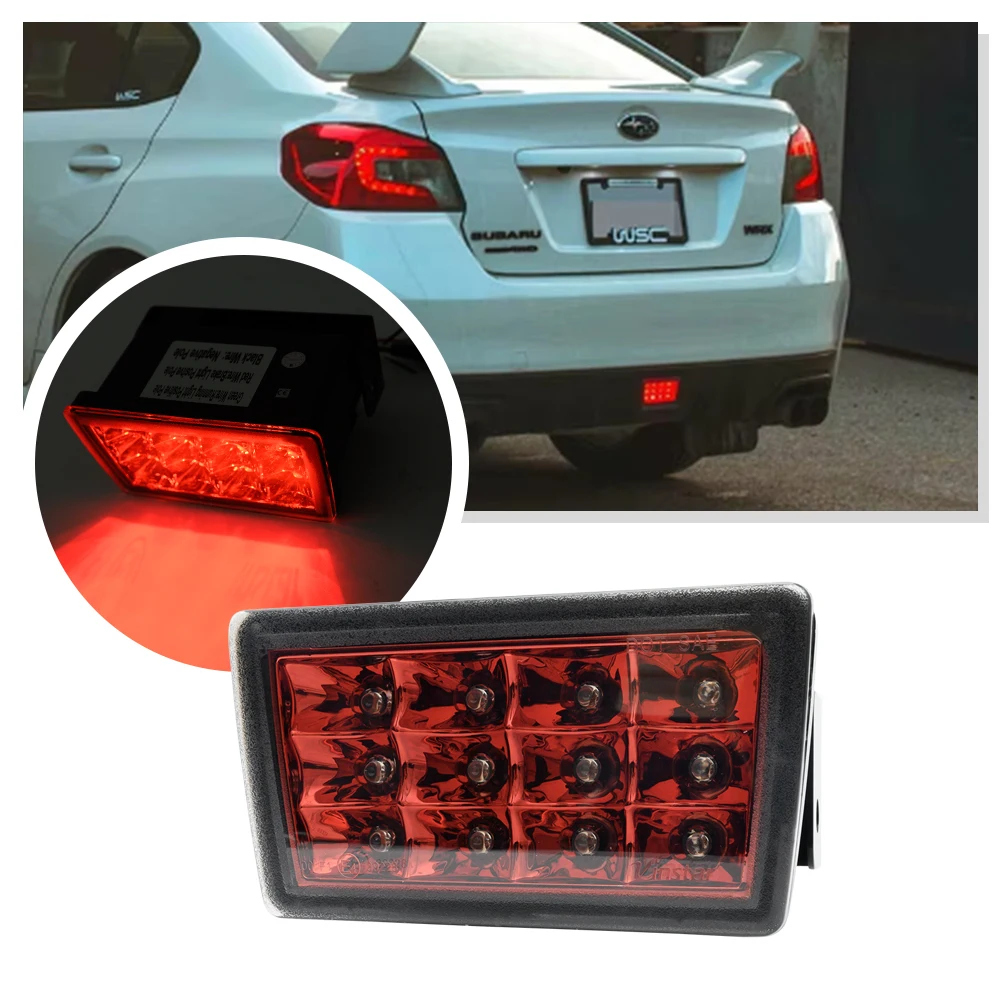 red-reflector f1-led-bar-style-rear-fog-light-kit-for 2011-2021-subaru-wrx-sti-xv-impereza-install-pnp-harness-4th-brake-lamp