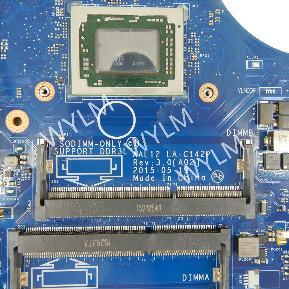 Imagem -02 - Laptop Motherboard para Dell La-c142p a6 a8 A10 Cpu Mainboard Inspiron 5455 5555 5755 100 Testado Trabalhando