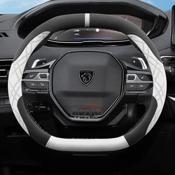 Suede Leather Car Steering Wheel Cover for Peugeot E Rifter 3008 2008 508 308 208 408 2021 2022 2023 2024 2025 Auto Accessories
