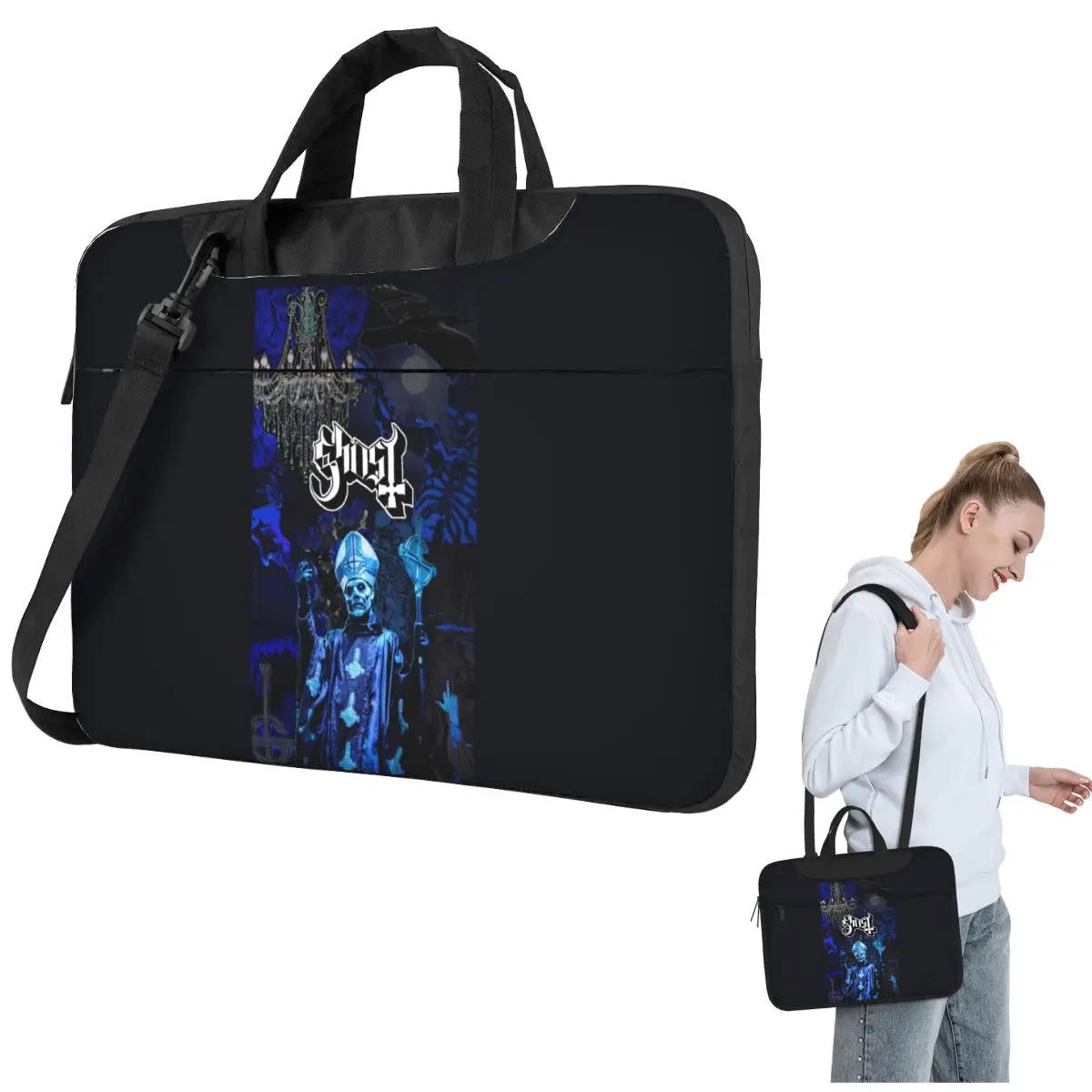 

Rock Band Ghost BC Laptop Bag Shockproof Case Computer Bag 13 14 15.6 Inch Crossbody Notebook Pouch For Macbook Pro Air
