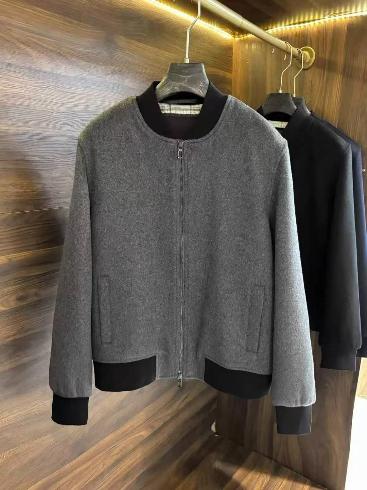 

Italian LP cashmere wool baseball jacket