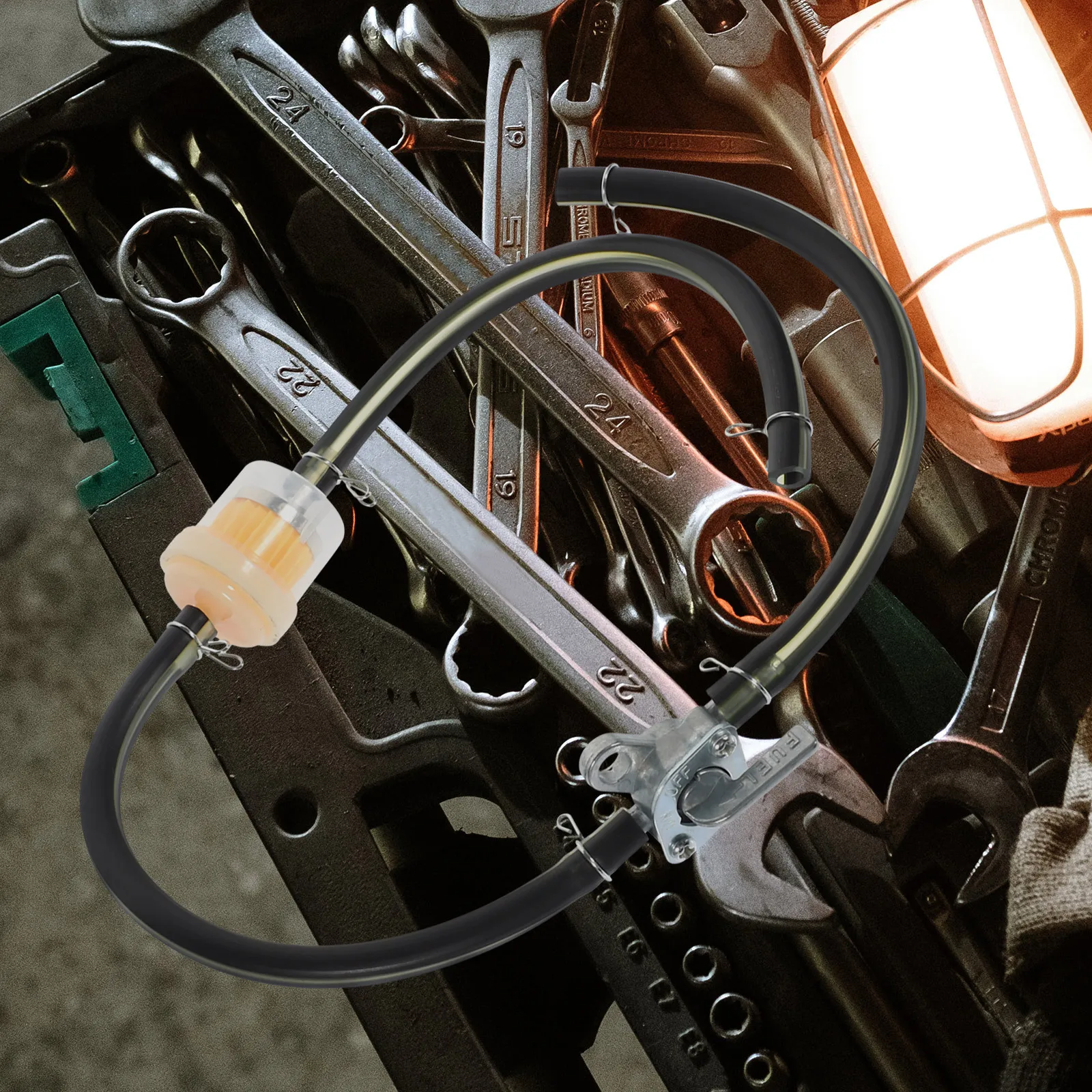 

Fuel Filter with Hose Motorcycle Atv Universal Efficient Impurities Removal Quick Setup Long Lasting Fuel Filter