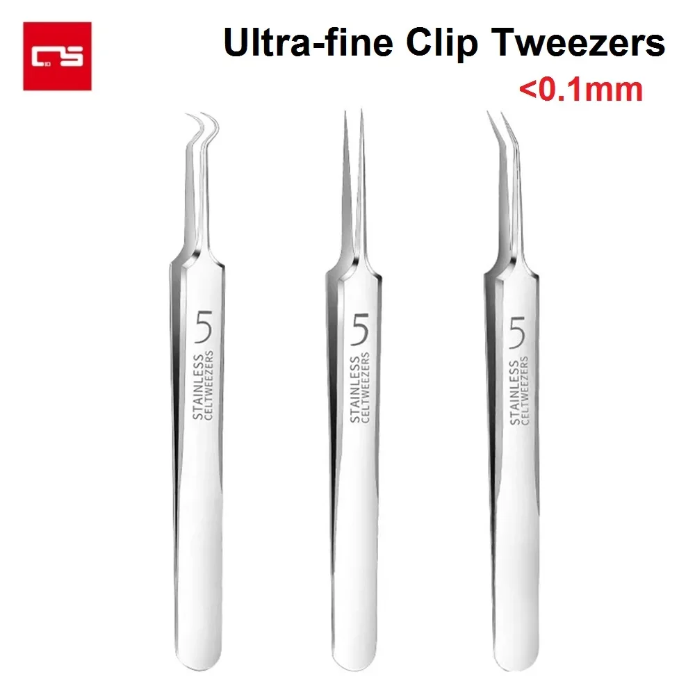 Ultra-fine Clip Tweezers Stainless Steel Safe Tool for Beauty Salon Special Scraping & Closing Artifact Acne Needle No.5 Clip