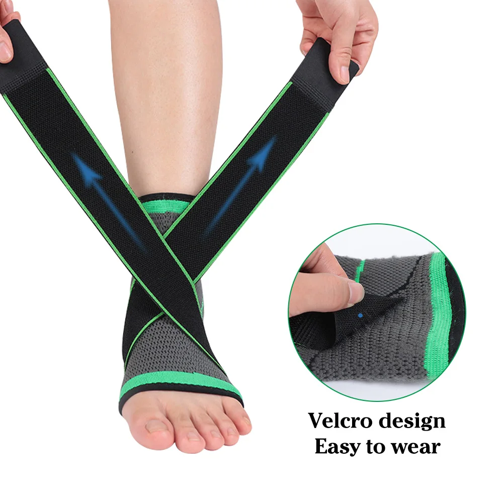 1PC Ankle Support Brace Adjustable Strong Compression Knittd Ankle Sleeve for Men and Women Sports Training Protection Bandage