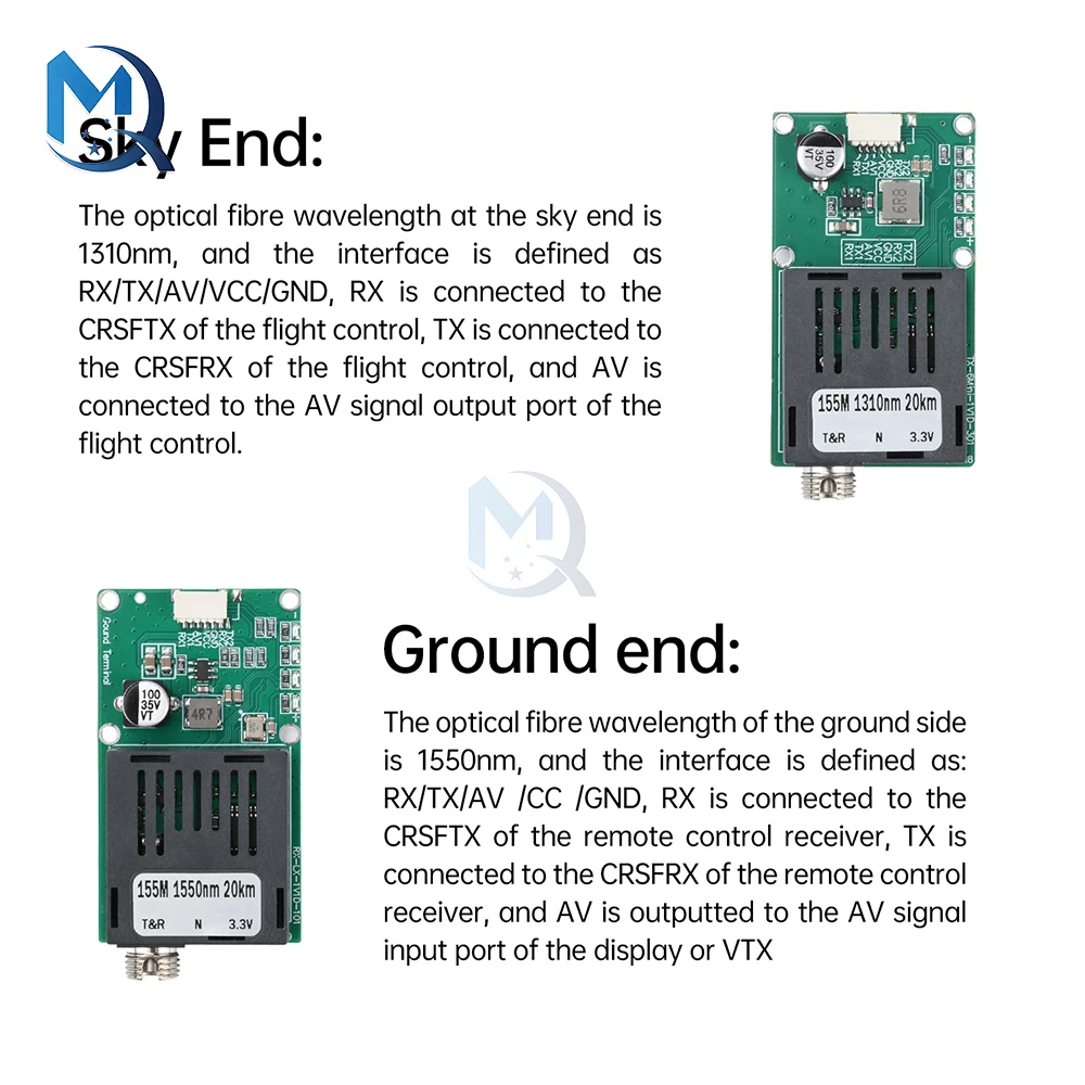 TTL 光トランシーバーモジュール DC 5.5-26V FC RX/TX/AV/VCC/GND インターフェースドローン用 TTL から光ファイバーモジュール端末機器