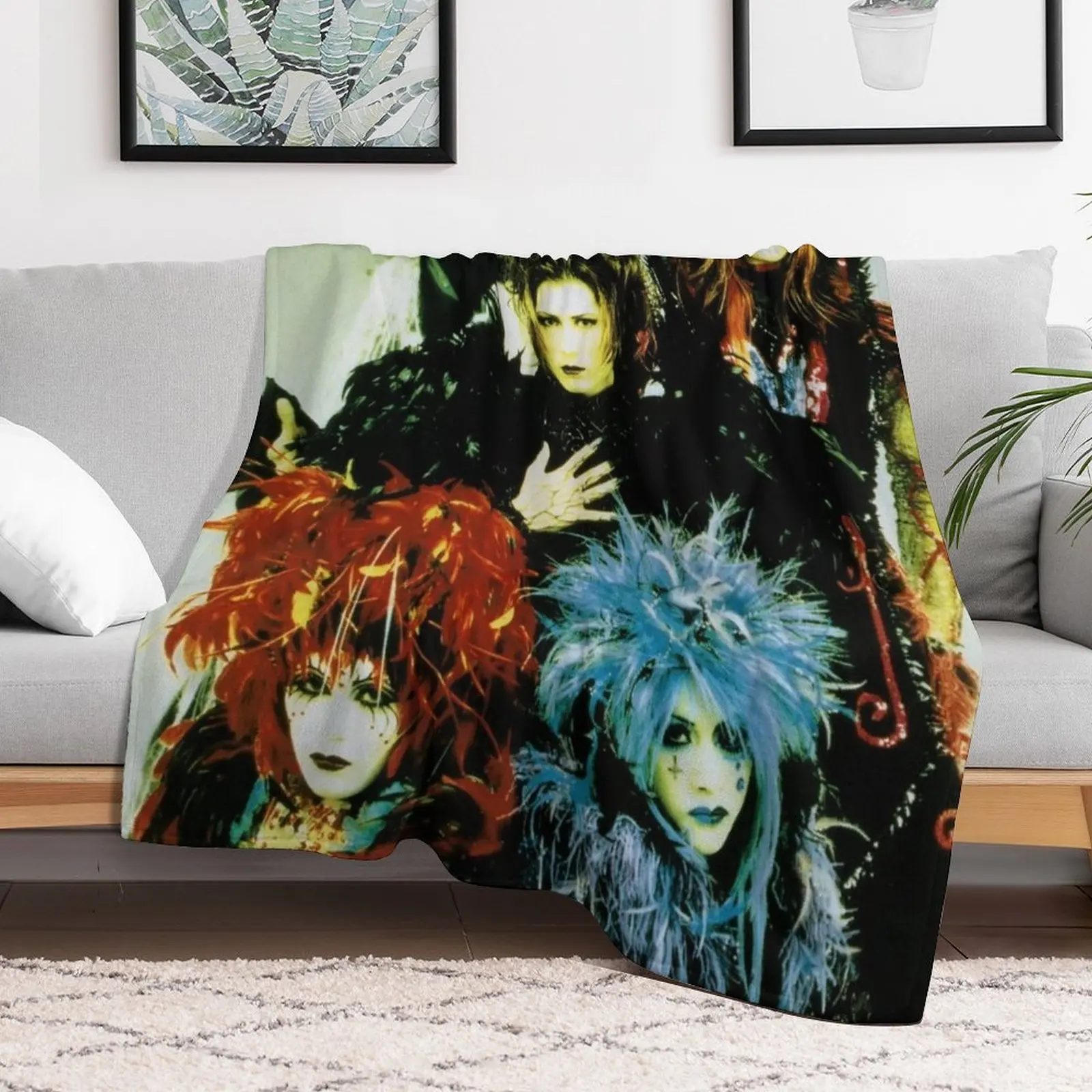 MALICE MIZER - merveilles Era Band Picture (Visual kei J-rock band with Gackt & Mana) Throw Blanket manga Blankets