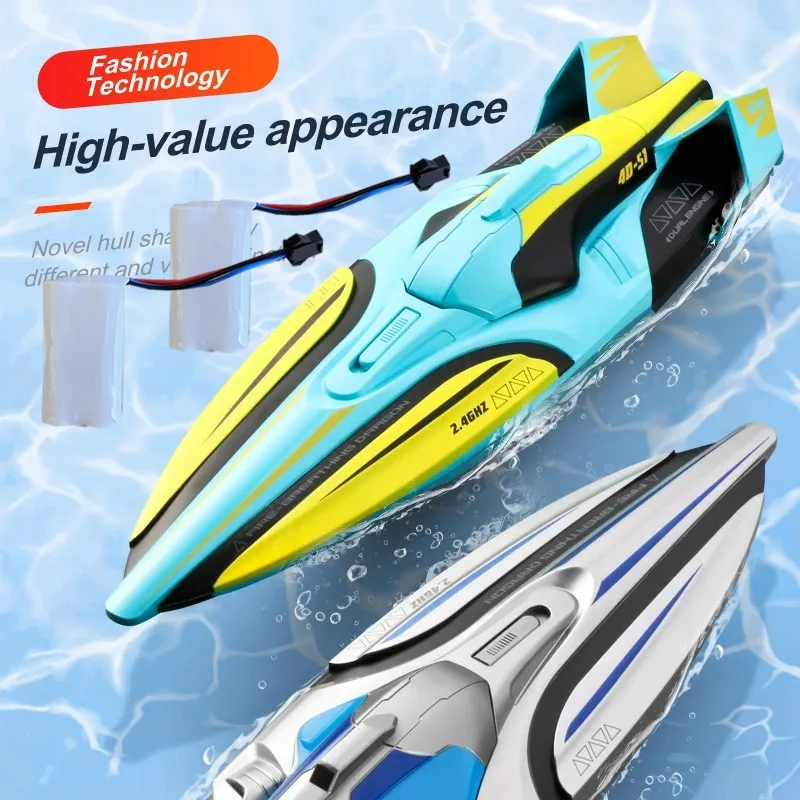 Promotion RC Boat High Speed Racing Boat 2.4G Speedboat Remote Control Ship OutdoorWater Game Toys Children Birthday Gifts S1