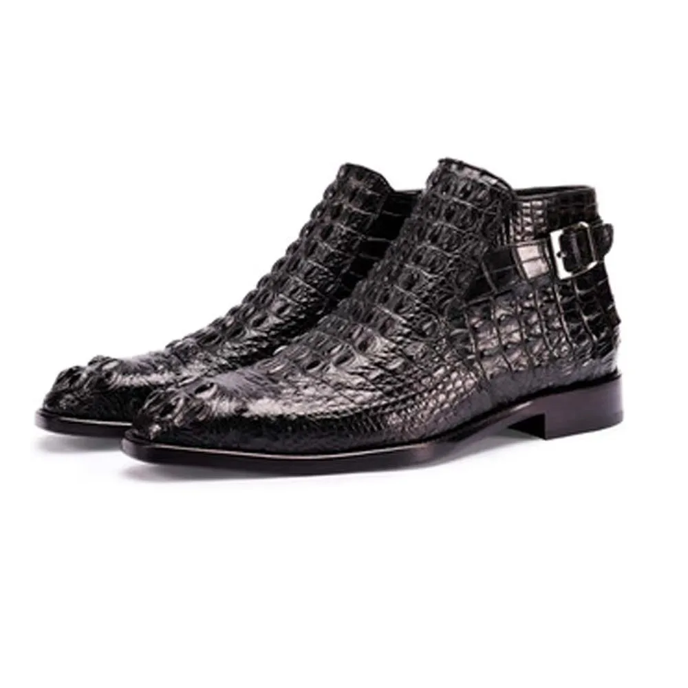 piliyuna new crocodile  Men's shoes  Genuine leather  men boots  new  High for boots  business  manual  Men crocodile boots