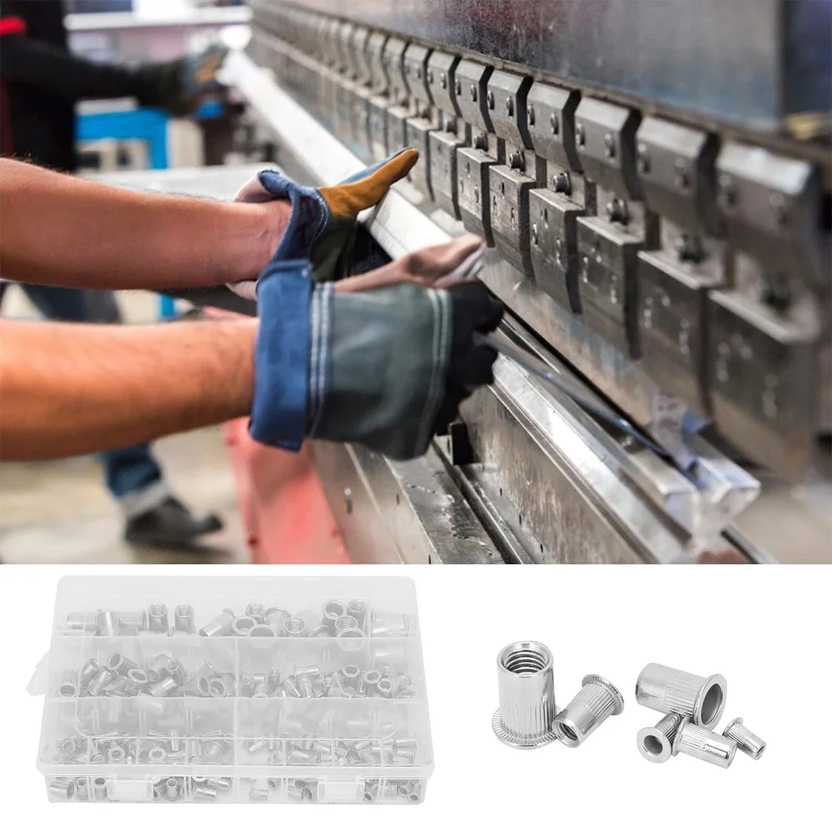 205 قطعة M3 M4 M5 M6 M8 M10 M12 برشام المكسرات شقة رئيس الخيوط إدراج Nutsert غطاء ل المبرشم الجوز بندقية الزنك مطلي الكربون الصلب #6