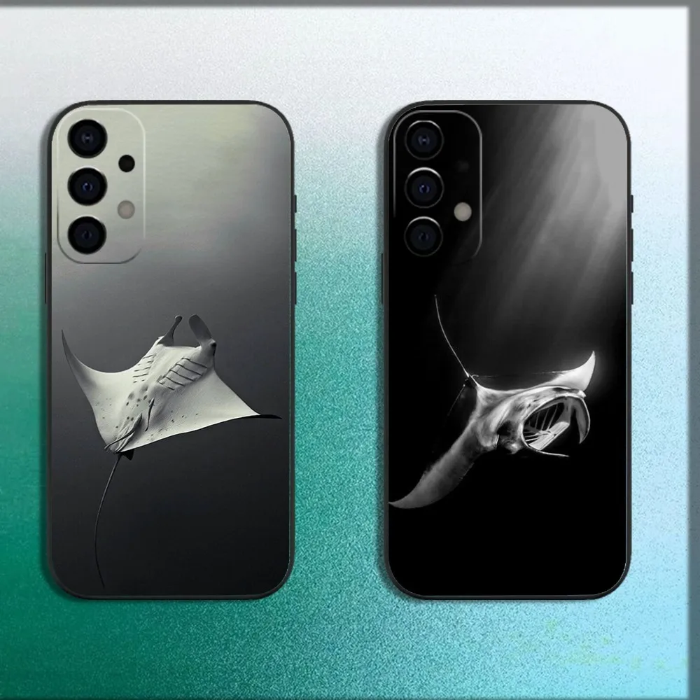 

Fish Cool Manta Ray Phone Case For Samsung Galaxy A13,A21s,A22,A31,A32,A52,A53,A71,A80,A91 Soft Black Cover