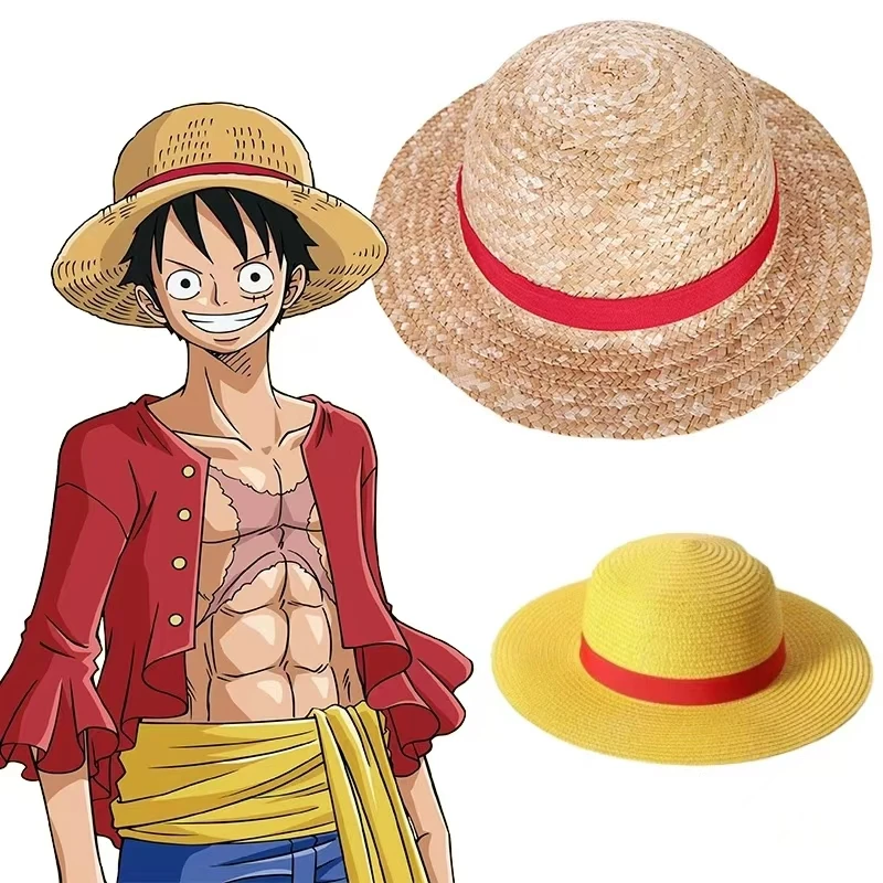 Luffy Straw Hat Anime One Piece cospaly Hat Adult and Children's Outdoor Sunshade Hat Beach Hat Unisex