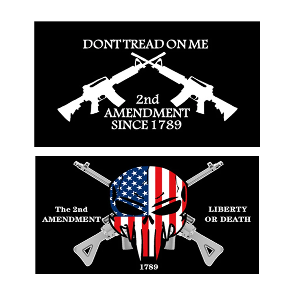 90X150cm 2nd Amendment Don\'t Tread On Me Gun Liberty Or Death Flag