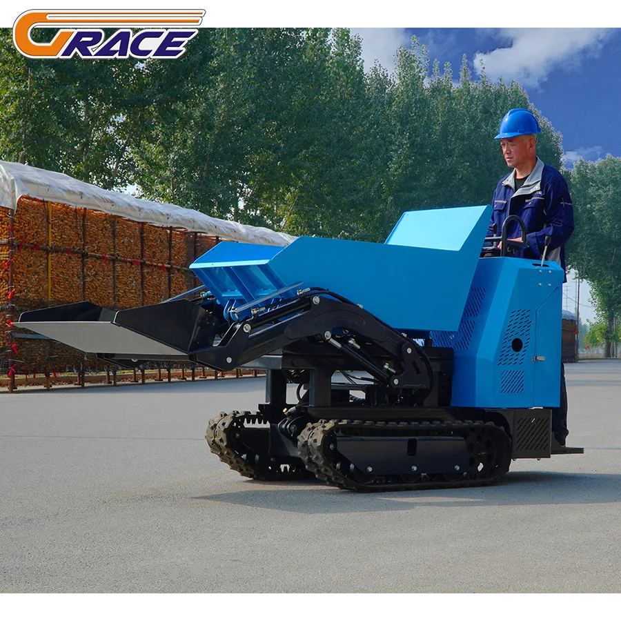 Mini dumper cingolato manuale di qualità Hiqh Trasportatore di scarico idraulico diesel Mini dumper cingolato multifunzionale