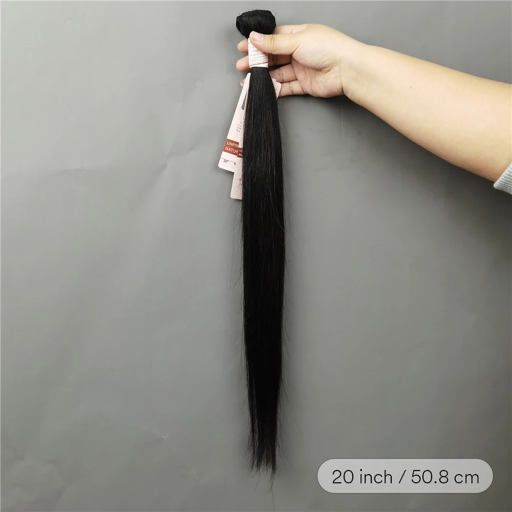 50g Straight Human Hair Bundles 10--30 Inch Brazilian Hair Weave Bundles Human Hair 100% Unprocessed Remy Double Machine Made