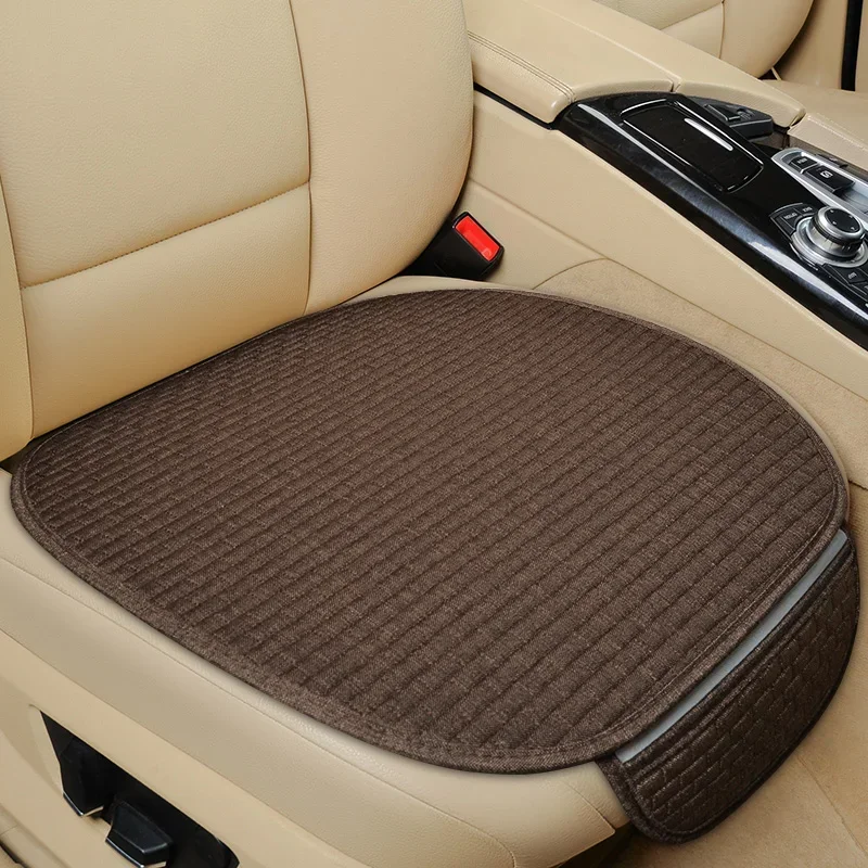 Universal Size Anti-slip Car Seat Cover Car Seat Front Seat Protector Cushion Linen Fabric Car Accessories No Backrest