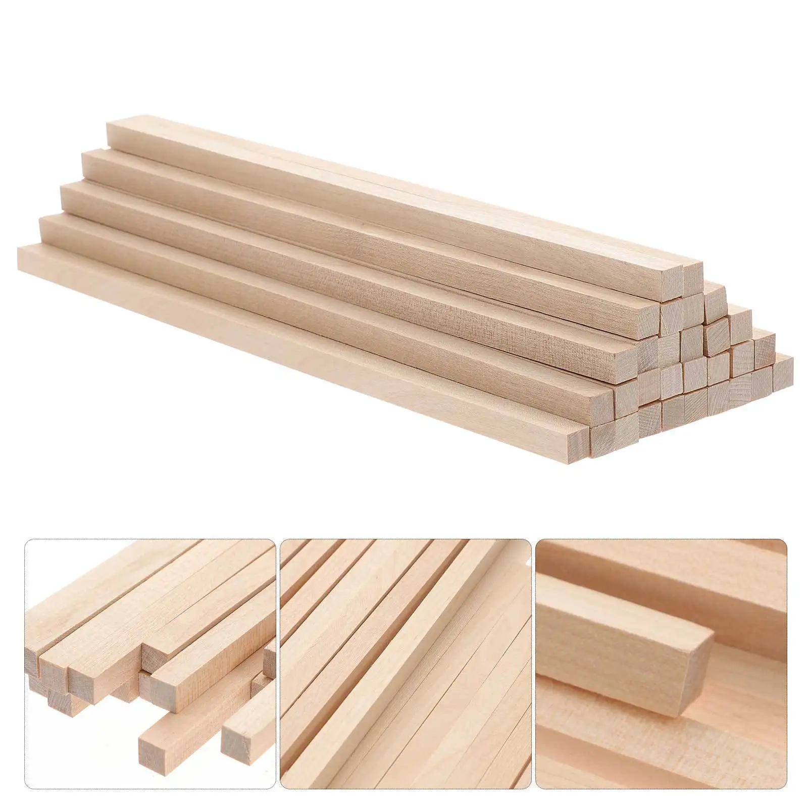 

30Pcs Wood Square Dowel Rods Unfinished Hardwood Sticks for Crafts DIY Projects Painting Decorating Accessories