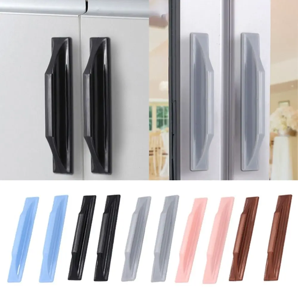 2Pcs Fashion ABS Door Handle Self-Adhesive Hardware Door Knob Multifunctional Punch-free Door Handlebar Kitchen