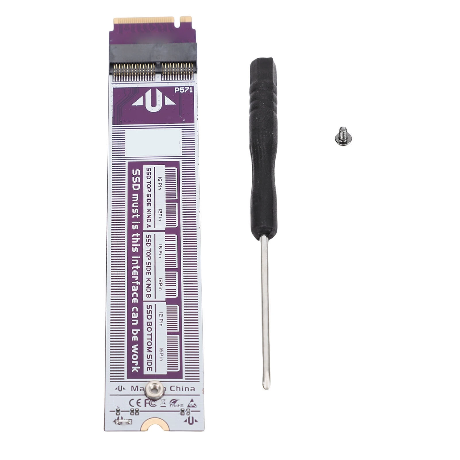 M.2 NVME SSD to 12pin 16pin Adapter Card Fit for OS X Air A1465 A1466 M.2 NVME SSD Adapter Card Module