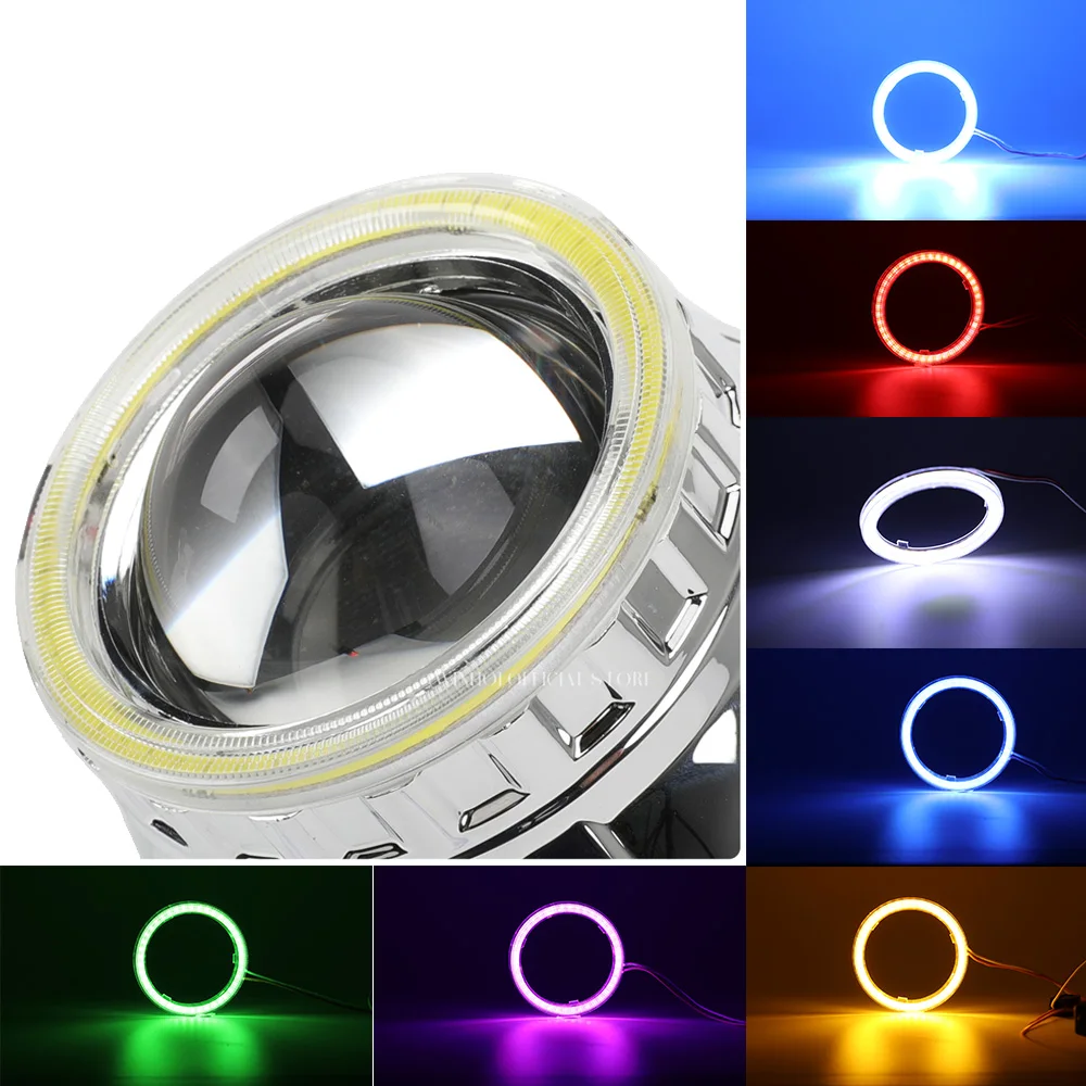1 Pair Led Angel Eyes Light  12-24V Car Headlights Halo Rings Universal DRL Red White Blue Fog Light for Auto Motorcycle Scooter