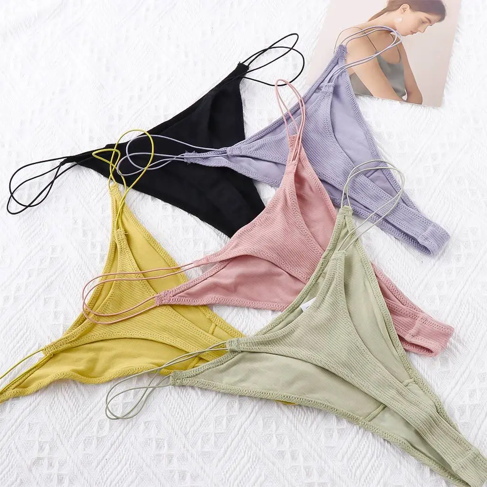 Female Women Thin Strappy T Pants Low Rise Cotton Underwear G Strings Panties Thongs