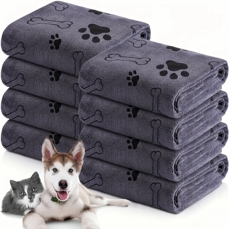 Single microfiber pet towel with powerful water absorption and quick-drying feature. Suitable for drying dogs after bathing, it can also be used as car wiping cloth, practical multi-functional daily pet supply.