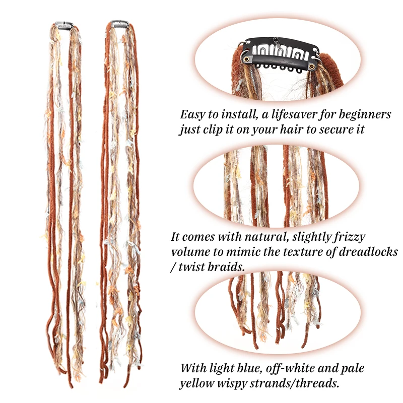 Trenza de colores con clip estilo BB étnica con degradado personalizado diadema tejida con hilo accesorio sintético 3