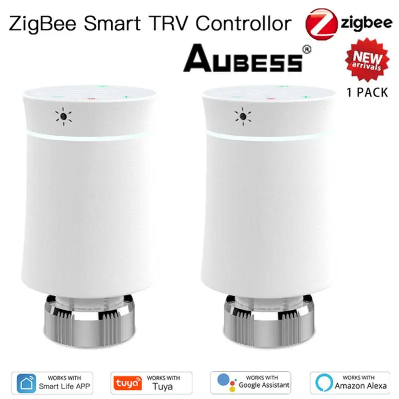 

Aubess ZigBee 3.0 TRV Tuya New Radiator Actuator Valve Smart Programmable Thermostat Temperature Controller Alexa Google Home