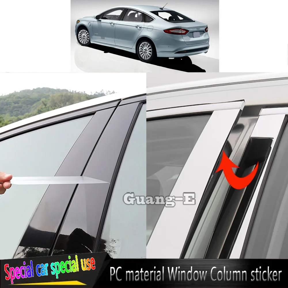 

Для Ford Fusion 2013 2014 2015-2021 автомобильный ТПУ/глянцевая зеркальная стойка, крышка, накладка на дверь, окно, молдинг, наклейка, аксессуары, 6 шт.