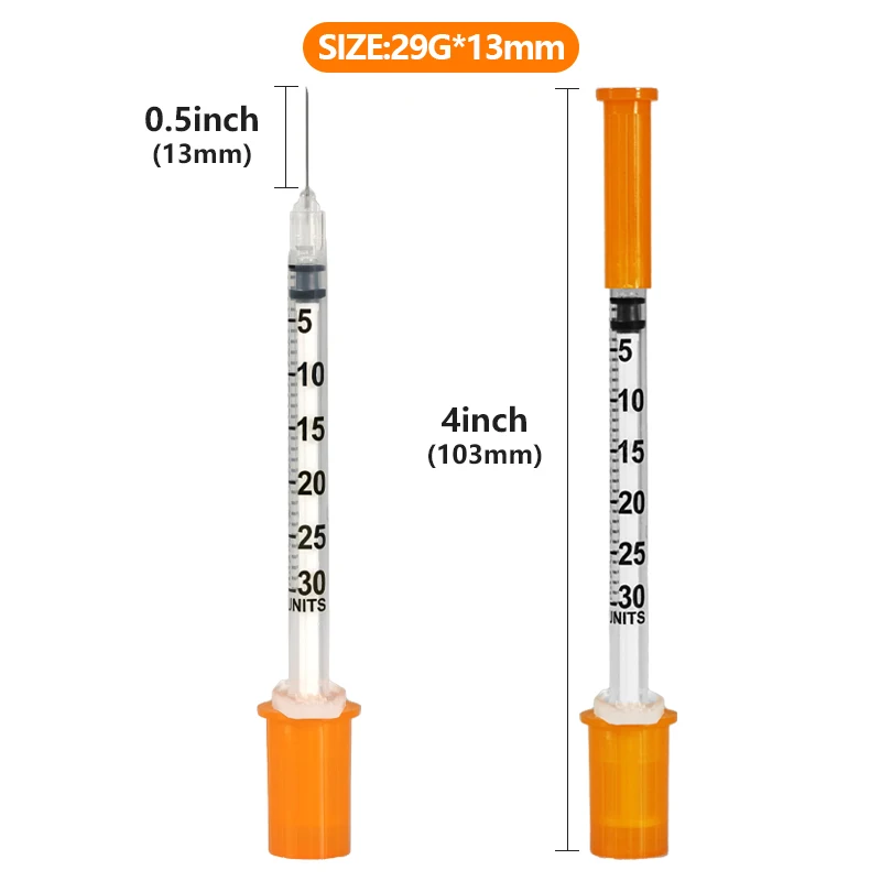 0.3ml Sterile Disposable Insulin Syringes with 29G 13mm Needle