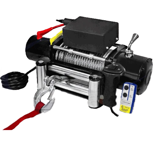 High-speed 24v electric winch with dual gear system and IP67 waterproof rating