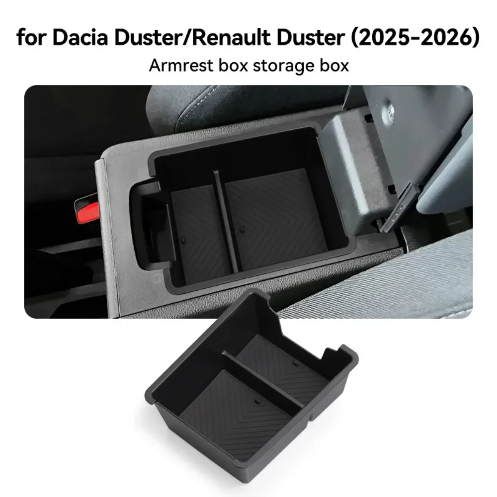 Für Dacia Duster / Passend für Renault Duster Modell 2025-2026 1. Auto-Armlehnen-Aufbewahrungsbox, Innenraum-Verbesserung, ABS-Material