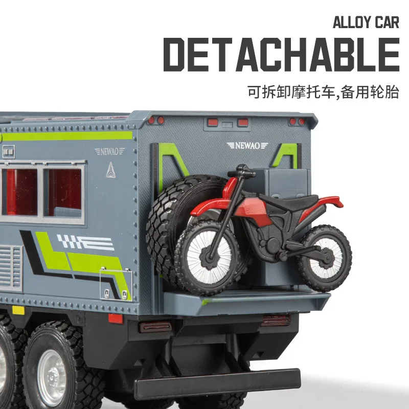 Nouveau modèle de camping-car tout-terrain 1:18, matériau en alliage, simulation de son et de lumière, porte ouverte, Force avant, cadeaux pour enfants B504