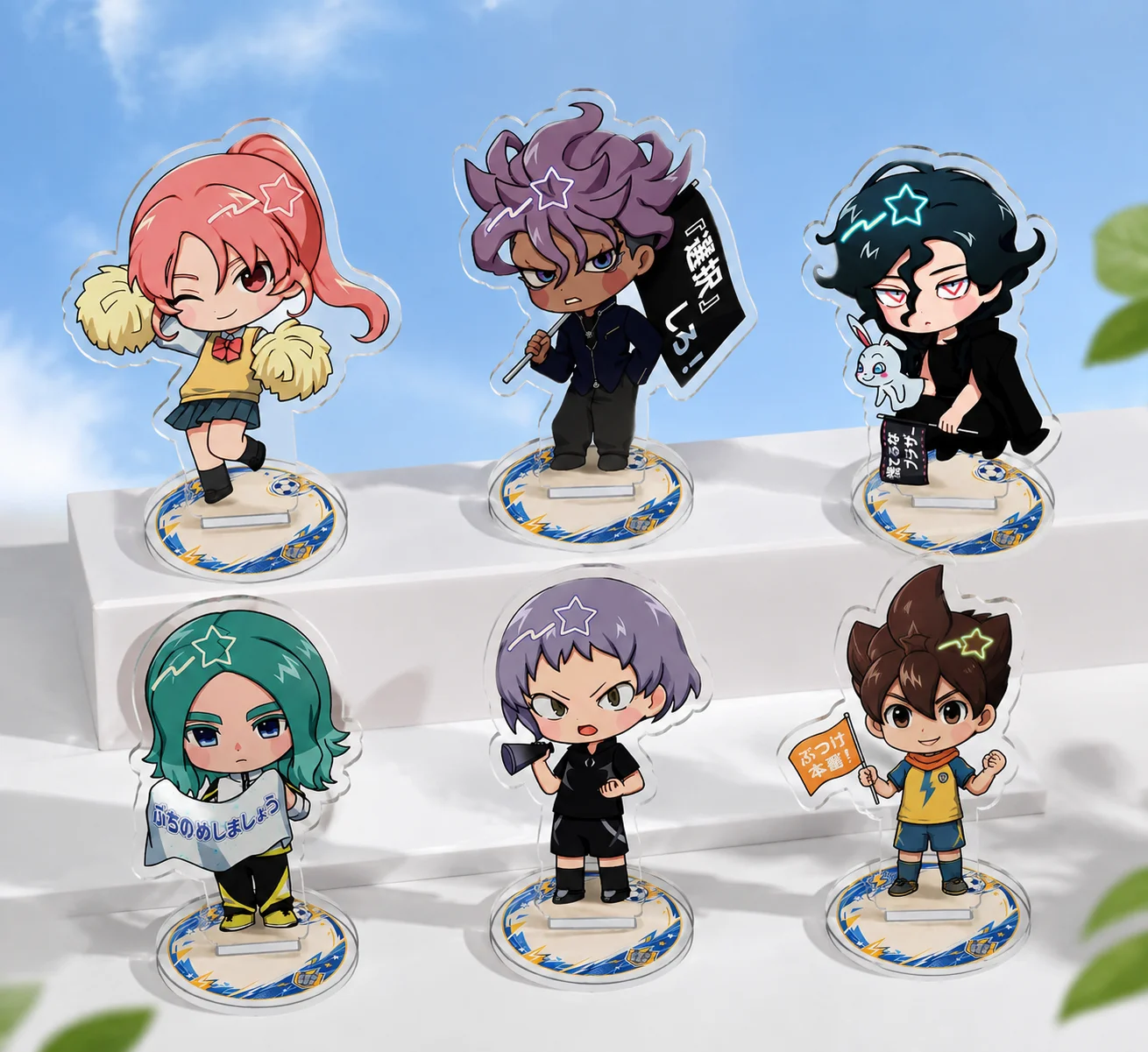 Anime Inazuma Eleven GO Shindou Takuto New 10cm Acrylic Stand Figure KeyChain Q Version Fans Collectible Gift