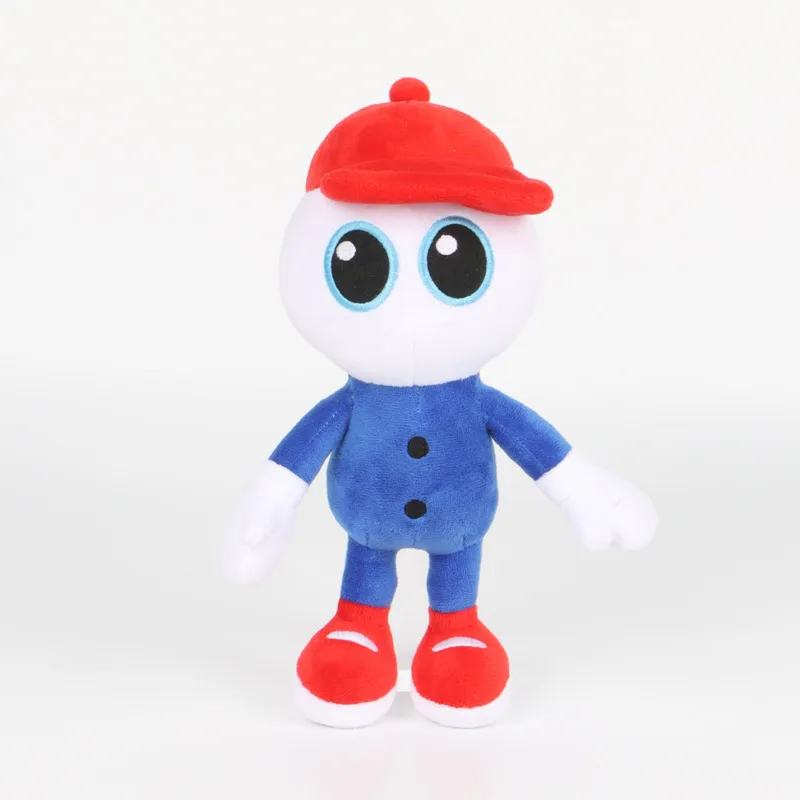 New Horror Endacopia Plush Doll Cute 28cm Mellow Wear Blue Clothes And Red Hat Boy With Big Eyes Anime Peripheral Gifts For Fans