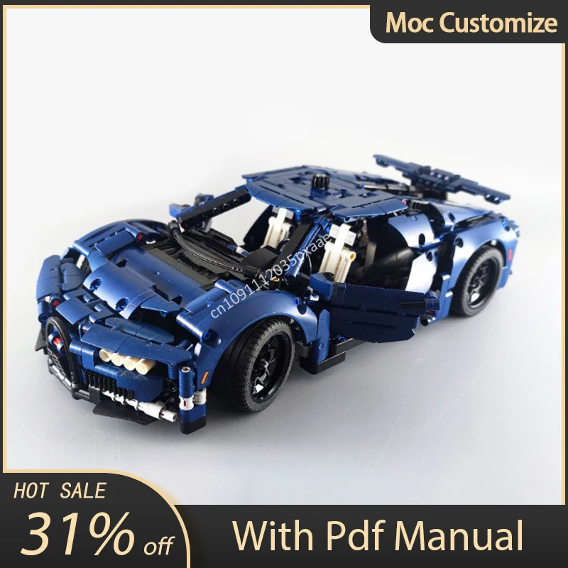 1419pcs Technical Bugattied Chiron Supercar Building Blocks Moc-42154 Fords GT Assembly Bricks Toys Kids Christmas Gifts