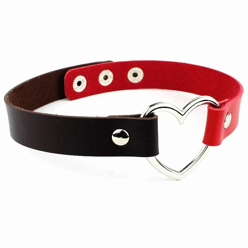 Neue Schwarz Multi Farbe Punk Kragen Halskette Sexy PU Leder Herz Lock Key Spike Halsband für Frauen Gothic Cosplay Partei Schmuck – Detail 18