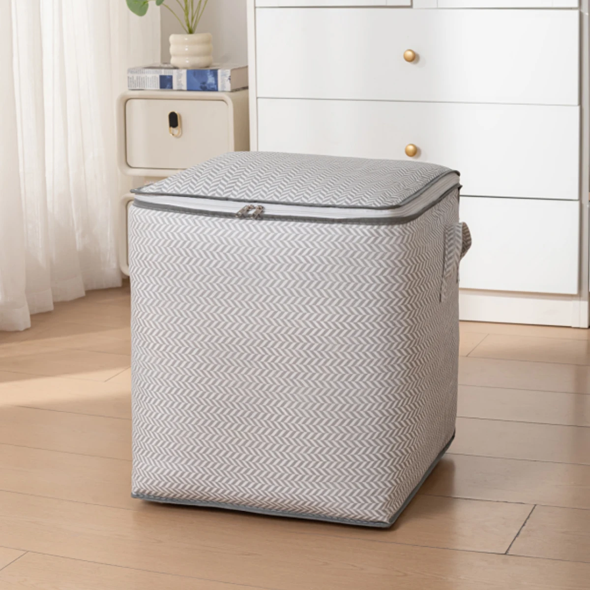 1pc Household Large Capacity Storage Bag Non-woven Material, Closet Wardrobe Organizer Can Be Used For Quilt Clothing, Toys