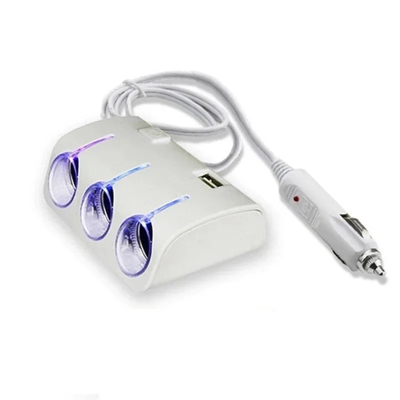 

120 Вт 3-разъемный автомобильный прикуриватель, автомобильные аксессуары, двойной USB-порт 3,1 А для GPS, iPad, адаптер для зарядки мобильного телефона